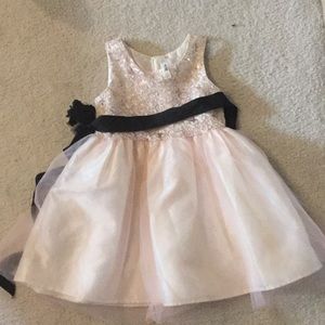 Baby pink sparkly bodice girls dress